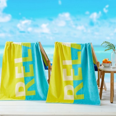 2pk Summer Printed Cotton Beach Towels - Great Bay Home