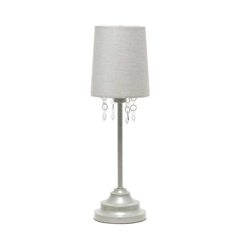 Table Lamp with Fabric Shade and Hanging Acrylic Beads - Simple Designs, 1 of 9