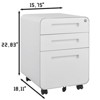 Fontoi Decorative Storage Cabinets, File Storage Cabinet with 3 Drawers and 5 Wheels, Vertical File Organizer for Office, White, 18.11"*22.83"*15.75" - 2 of 4