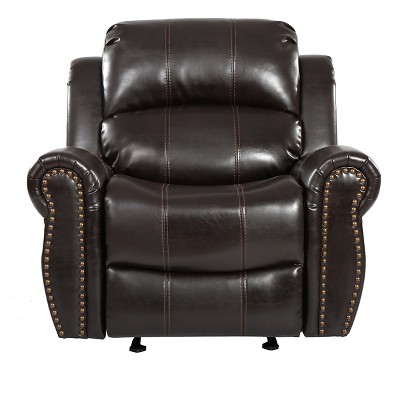 Black leather glider outlet rocker