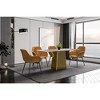 LeisureMod Quinix Modern Rectangular Dining Table for 4 to 8 People with Glass/Sintered Stone Top and Gold Stainless Steel Base - 3 of 4