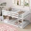 Okak Twin Over Twin Bunk Bed with Ladder & Safety Guardrail Solid Rubber Wooden Loft Bed with Strengthened Slats for Kids Easy Assemble, White - 3 of 4