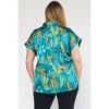 Women's Permanent Rolled Cuffs V-Neck Top - entro - 2 of 4