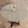 47" Round Dining Table for 4 - Modern Farmhouse Kitchen Table with Metal Legs, Circle Wood Dinner Table for Dining Room, Kitchen, Living Room - 4 of 4