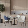 LeisureMod Verve 5-Piece Dining Set, 36" Round Resin Top Table and 4 Leather Dining Chair - 2 of 4