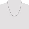 Black Bow Jewelry 1.8mm Rhodium Plated Sterling Silver Solid D/C Rope Chain Necklace - 2 of 4