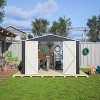 Metal Backyard Storage Shed with Lockable Doors,Outdoor Utility Garden Storage Shed with Ventilation,Weatherproof Metal Tool Shed-Coolbibila - 3 of 4