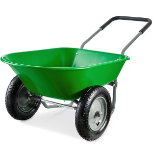 Best Choice Products Dual-Wheel Home Wheelbarrow Yard Garden Cart for Lawn, Construction - 1 of 4