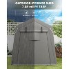 Heavy-Duty Portable Carport with Roll-Up Zipper Door, Waterproof Garage Storage Shed for Motorcycles, Bikes, Firewood and Outdoor Tools - 4 of 4