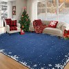 Washable Christmas Decorative Snowflake Area Rug Non-Slip Low Pile Indoor Xmas Rugs for Living Room Bedroom - 2 of 4
