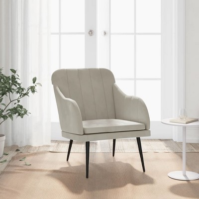 vidaXL Armchair Light Gray 24.8 in.x29.9 in.x31.5 in. Velvet