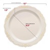 Smarty Had A Party Ivory w/ Gold Vintage Rim Plastic Dinnerware Set - 120 Sets - 3 of 4