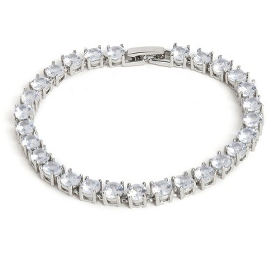 SOHI Women's Silver Bling Tennis Bracelet
