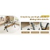 PAGED Rectangle Dining Table Modern Kitchen Table with Glass Tabletop, MDF Crossbars and Metal Legs, 71" Living Room Table for 6/8 Person - 3 of 4