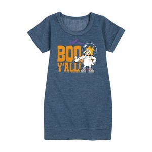 - SpongeBob SquarePants - Sandy Boo Y'all Graphic Short Sleeve Fleece Dress - 1 of 4