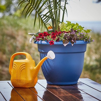 Earthy Yellow 2-Gallon Plastic Watering Can with Removable Nozzle