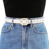 INSPIRE CHIC Women's Pearl Skinny Faux Leather Adjustable Pin Buckle Jeans Dresses Pants Waistband Belt 75-90cm/29.53"-35.43" - 4 of 4