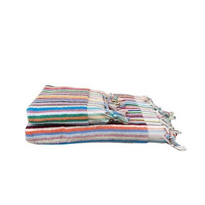 Olive & Linen Striped Terry Towel Set