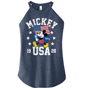 Women's - Disney - Mickey Waving Flag USA Graphic High Neck Tank - 1 of 3