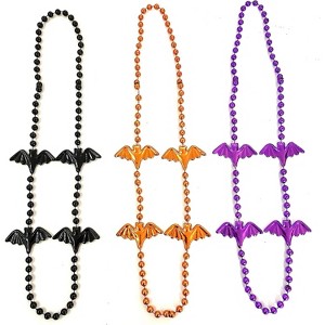12 Pcs Halloween Bat Bead Necklace Set - Bulk Party Favors, Pirate Day Gift Supplies - 1 of 4