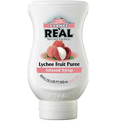 Reàl Infused Exotics Simply Squeeze Infused Syrup Lychee 16.9oz Bottle for Mix- ologists, Chefs, Cooks