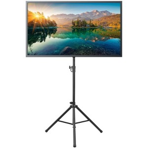 Mount-It! TV Tripod Stand - Portable TV Stands for Flat Screens - Television Tripod Stand for 32-70 Inches Screen - Single Pole TV Stand with 77 Lbs. - 1 of 4