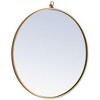 Elegant Lighting Metal frame Round Mirror with decorative hook 24 inch Brass finish - 3 of 4