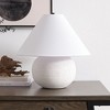 Hudson and Canal 18" Tall Textured Ceramic Jug Base Lamp: Stamped Design, Polyester Cone Shade - 4 of 4