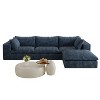 GDFStudio Hilary Modern 118.2" Corduroy Fabric and Feather-filled Upholstered 3-Seater L-Shaped Sectional Sofas with Ottoman - 4 of 4