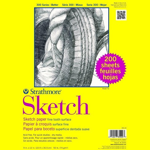 Strathmore 300 Series Sketch Paper 9 X 12 Inches 50 Lb 200 Sheets Target