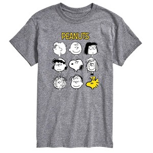 Men's - Peanuts - Many Faces Of Snoopy And Friends Short Sleeve Graphic T-Shirt - 1 of 4