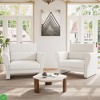 Modern Boucle Accent Chair - Plush Armchair with Lumbar Support pholstered Cozy Single Sofa (Beige) - 3 of 4