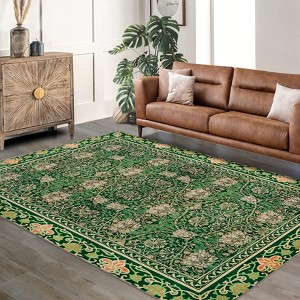 Ultra Soft Area Rug Non Slip, Stain Resistant, Washable Area Rugs for Living Room, Bedroom, Vintage Bloom Area Rug Boho Floral Pattern - 1 of 4