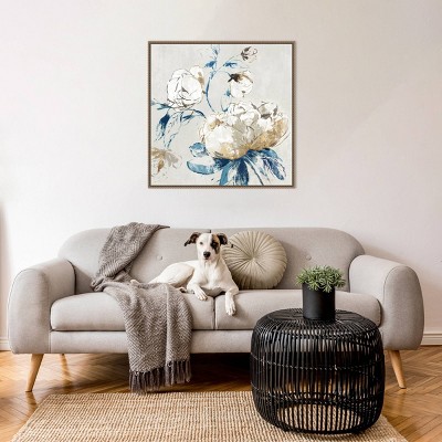 Gold Rosa II 30" Floral Canvas Print with Bronze Frame