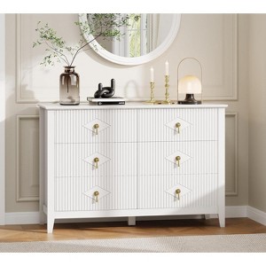 Modern Fluted Dresser, 3/5/6/7 Drawer Wood Dresser for Bedroom, Modern Chest of Drawers, Storage Organizer Cabinet for Living Room, Entryway - 1 of 4
