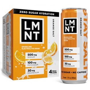LMNT Zero Sugar Orange Electrolyte Drink - 4pk/12 fl oz Cans - 1 of 4
