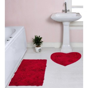 Modesto Bath Rug Bathroom Rugs Set, Machine Washable Rug, Extra Soft and Absorbent bath Rug, Bath Mat Set, Bath Floor Mat Non-Slip, 2 Pcs Set, Red - 1 of 4