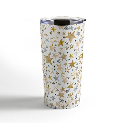 Ninola Design Winter stars holiday gold Travel Mug 20 oz Stainless Steel Travel Mug - Deny Designs