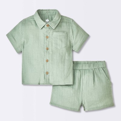 Baby Boys' Gauze Slub T-Shirt & Shorts Set - Cloud Island™