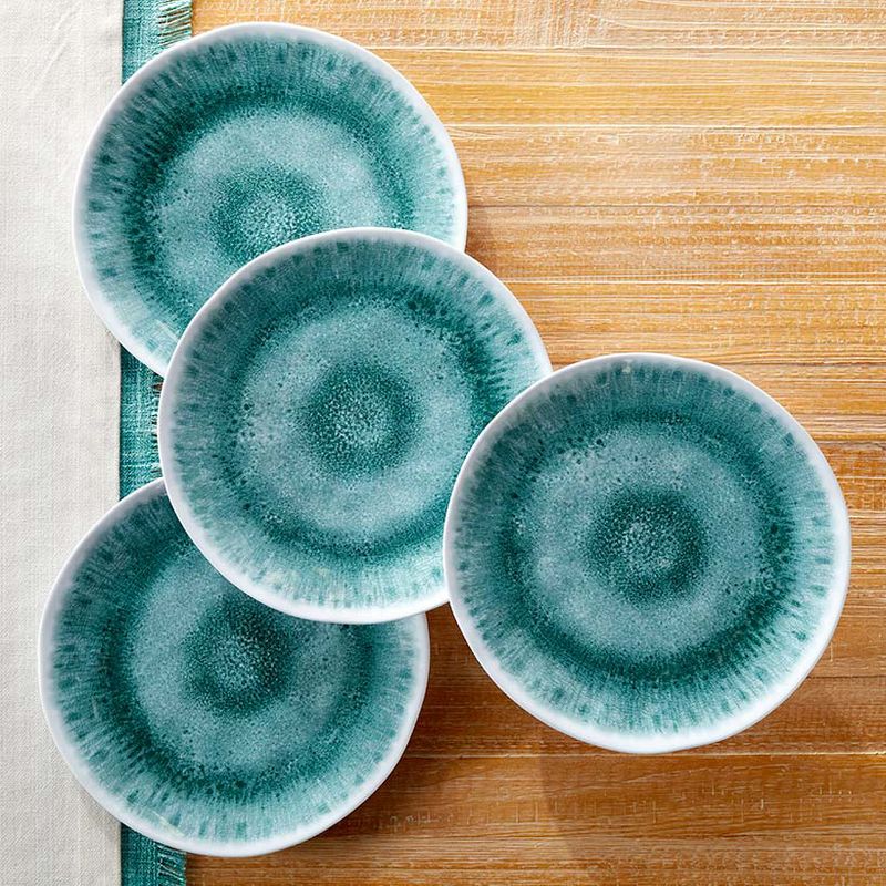 The Lakeside Collection Seaside Tabletop Collections - Set of 4 Green Melamine Salad Plates, 2 of 3
