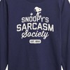 Boys' - Peanuts - Snoopy Sarcasm Society Long Sleeve Graphic T-Shirt - 2 of 4