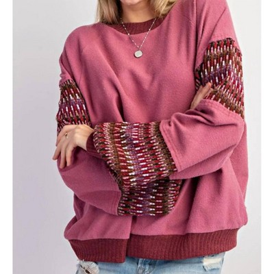 Women's Ethnic Trim Sweater - Easel