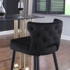 22" Velvet Upholstered Counter Height Stool with Tipped Metal Legs for Kitchen, Bar, or Dining Room - 3 of 4