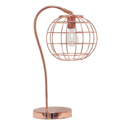 Metal Arched Cage Table Lamp Rose Gold - Lalia Home