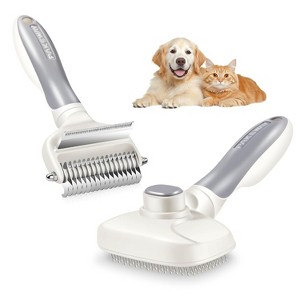Potaroma 3 in 1 Dog Cat Grooming Brush, Double-Sided Deshedding - Dematting Undercoat Rake - 1 of 3