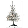 Nearly Natural 3-ft Flocked West Virginia Spruce Artificial Christmas Tree with 50 Clear Lights and 142 Bendable Branches - 2 of 4