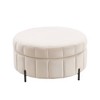 CAVINAS 31.5" Round  Storage Ottoman with Reversible Lid,Multi-Functional Velvet Footstool,Tufted Pumpkin-shape Storage Bench for Bedroom,Office - 2 of 4
