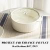 Aoibox Set of 4 Vinyl/Plastic Woven Place Mats for Kitchen Table, Indoor/Outdoor Use, Washable & Wipeable Dining Table Mats in Khaki Blue - 4 of 4
