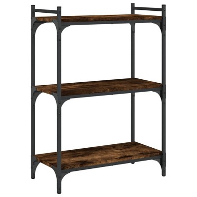 vidaXL Bookcase Storage Bookshelf Display Book Cabinet Engineered Wood - Smoked Oak 23.6" 33.9"