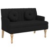 vidaXL Bench with Cushions Black 44.5 in.x25.4 in.x29.7 in. Fabric - image 2 of 4